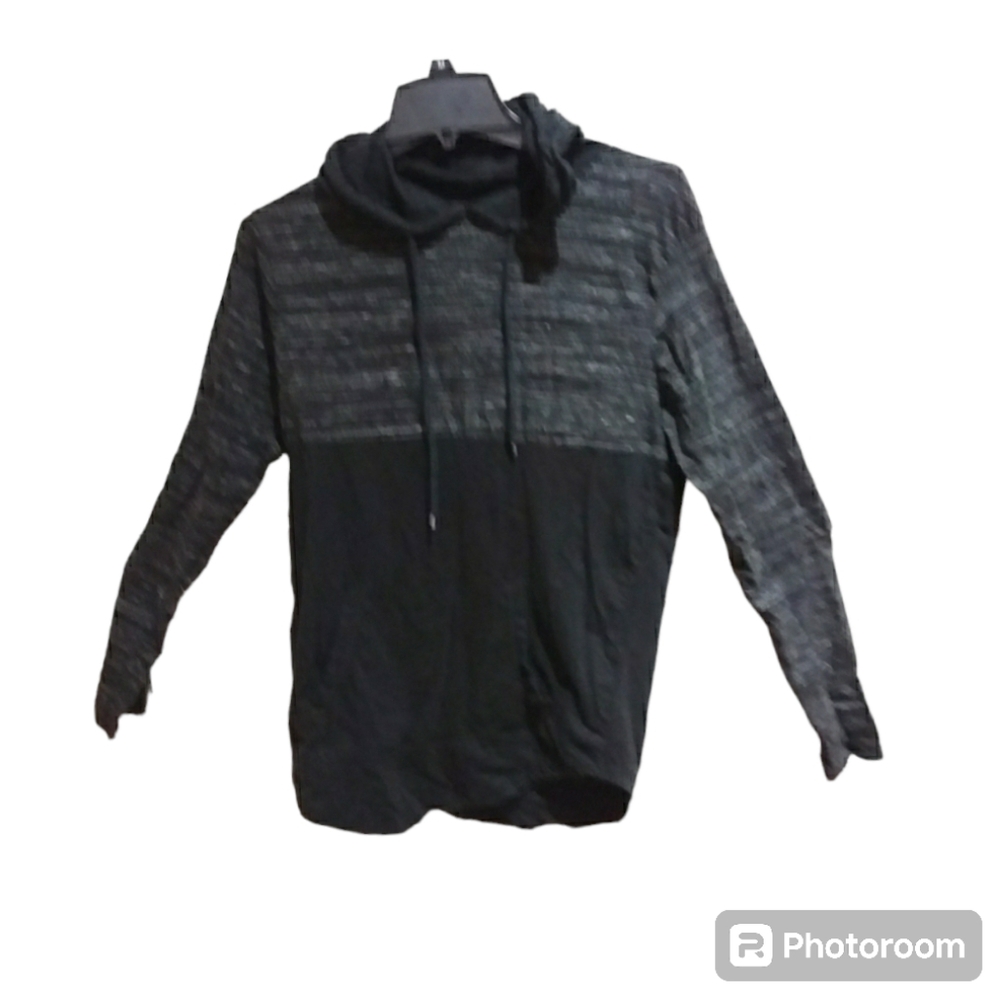 URBAN PLANET  Men's Long Sleeve Spacedyed Hooded Shirt
